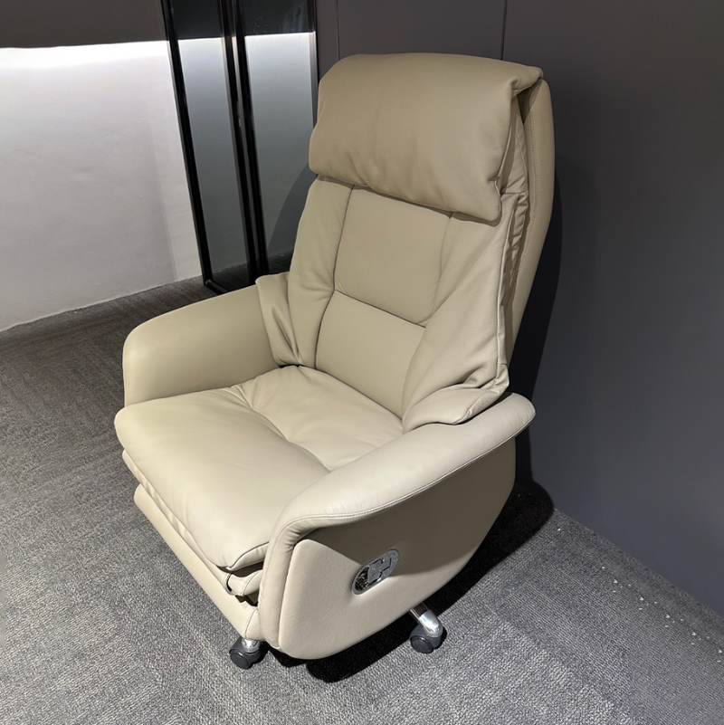 Luxury Genuine Leather High Back Adjustable Height Swivel Office Chair