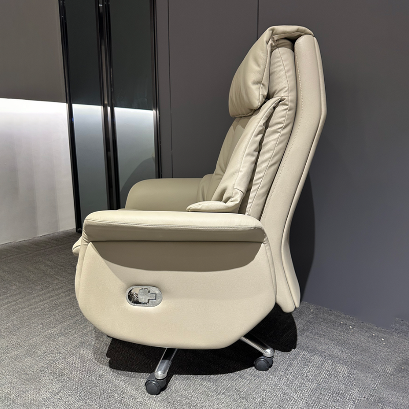 Luxury Genuine Leather High Back Adjustable Height Swivel Office Chair