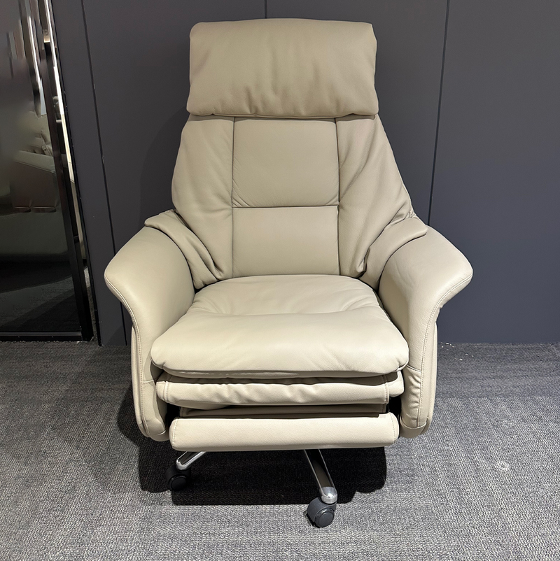 Luxury Genuine Leather High Back Adjustable Height Swivel Office Chair
